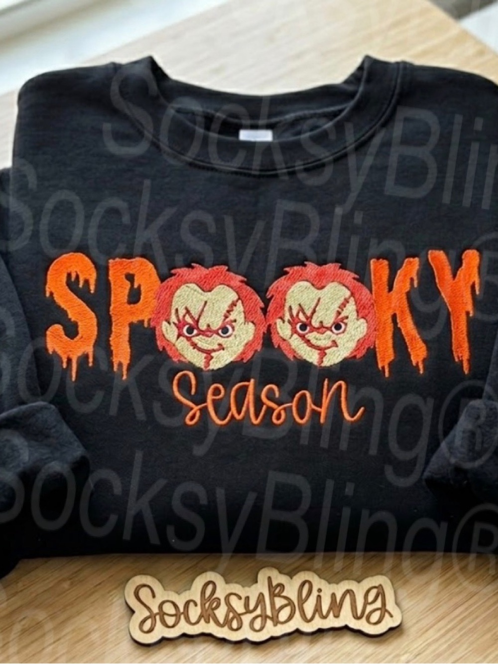 Embroidered Glow-in-the-Dark Spooky Season Sweatshirt